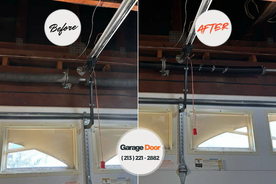 Before and after: garage door installation Lookout Mountain, TN